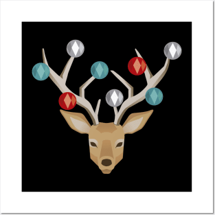 Cute Christas raindeer Spheres Posters and Art